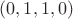 $(0, 1, 1, 0)$
