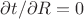$\partial t/\partial R=0$