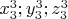 $x_3^3;  y_3^3; z_3^3$