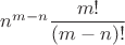$n^{m-n}\dfrac{m!}{(m-n)!}$