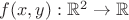 $f(x,y): \mathbb R^2 \to \mathbb R$