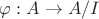 $\varphi: A\rightarrow A/I$