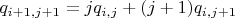 $q_{i+1,j+1}=jq_{i,j}+(j+1)q_{i,j+1}$