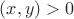 $(x,y)>0$
