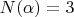$N(\alpha) = 3$