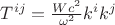 $T^{ij}=\frac{W c^2}{\omega^2} k^i k^j$