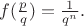 $f(\frac pq )=\frac{1}{q^n}.$