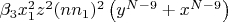 $\beta_3x_1^2z^2(nn_1)^2\left(y^{N-9}+x^{N-9}\right)$