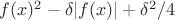 $f(x)^2-\delta|f(x)|+\delta^2/4$