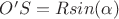 $O'S=Rsin(\alpha)$