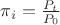 $\pi_i = \frac{P_t}{P_0}$
