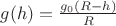 $\[g(h) = \frac{{{g_0}(R - h)}}{R}\]$