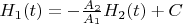 $H_{1}(t)=-\frac{A_{2}}{A_{1}} H_{2}(t)+C$