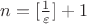 $n=[\frac{1}{\varepsilon}]+1$