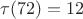 $\tau(72)=12$