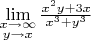 $\lim\limits_{\substack{x\to \infty\\y\to x}}\frac{x^2y+3x}{x^3+y^3}$