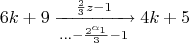 $$6k+9\xrightarrow[...-\frac{2^{\alpha_1}}{3}-1]{\frac{2}{3}z-1}4k+5$$