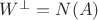 $W^{\bot}=N(A)$