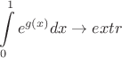 $$
\int\limits_0^1{e^{g(x)}}{dx} \rightarrow extr
$$