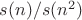 $s(n)/s(n^2)$