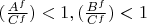 $(\frac {A^f}{C^f}) < 1,  (\frac {B^f}{C^f}) < 1$