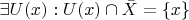 $\exists U(x):U(x) \cap \bar X = \{x\}$