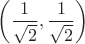 $$\left( \frac{1}{\sqrt{2}},\frac{1}{\sqrt{2}} \right)$$