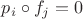 $p_i \circ f_j = 0$