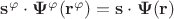 $\mathbf s^\varphi \cdot \mathbf\Psi^\varphi(\mathbf r^\varphi)=\mathbf s\cdot\mathbf\Psi(\mathbf r)$
