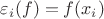 $\varepsilon_i(f)=f(x_i)$