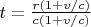 $ t=\frac {r{ ( 1+v/c)}}{ c{ ( 1+v/c)}} $