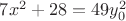 $7x^2+28=49y_0^2$