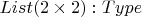 $List(2\times 2):Type$