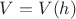 $V=V(h)$