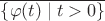 $\overline{\{\varphi (t) \mid t > 0\}}$
