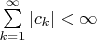 $\sum\limits_{k=1}^\infty|c_k|<\infty$