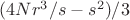 $(4Nr^3/s-s^2)/3$