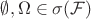 $\emptyset,\Omega\in\sigma(\mathcal{F})$