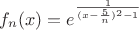 $f_n (x)=e^{\frac {1}{(x-\frac {5}{n})^2-1}}$