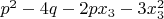 $p^2 - 4q - 2 p x_3 -3 x_3^2$