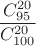 $$
\frac{C_{95}^{20}}{C_{100}^{20}}
$$