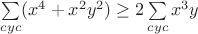 $\sum\limits_{cyc}(x^4+x^2y^2)\geq2\sum\limits_{cyc}x^3y$