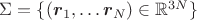 $\Sigma=\{(\boldsymbol r_1,\ldots \boldsymbol r_N)\in\mathbb{R}^{3N}\}$