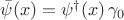 $\bar{\psi}(x) = \psi^{\dagger}(x) \, \gamma_{0}$