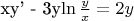 xy' - 3y\ln\frac{y}{x} = 2y