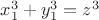 $x_1^3 + y_1^3 = z^3$