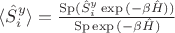 $\langle \hat S_i^y\rangle=\frac{\mathrm{Sp}(\hat S_i^y\exp{(-\beta\hat H)})}{\mathrm{Sp}\exp{(-\beta\hat H)}}$