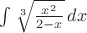 $\int \sqrt[3]{\frac{x^2}{2-x}} \, dx$