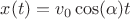$x(t)=v_0\cos(\alpha)t$