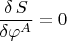 $\dfrac{\delta\,S}{\delta\varphi^A}=0$